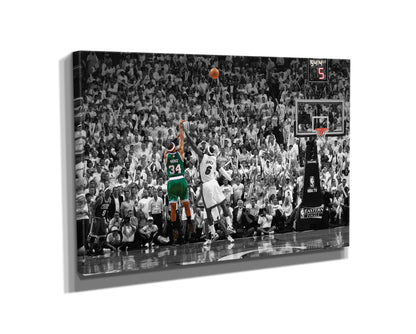 Paul Pierce Clutch Shot over James Poster Boston Celtics Basketball Hand Made Posters Canvas Print Kids Wall Art Man Cave Gift Home Decor