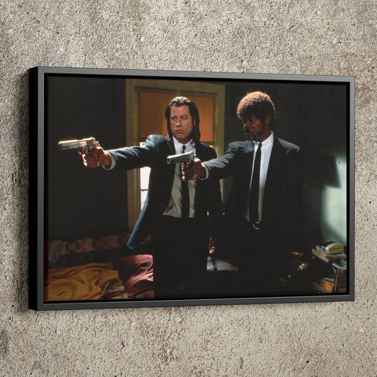 Pulp Fiction Poster Vincent and Jules Gangsta Movie Hand Made Posters Canvas Print Wall Art Home Decor
