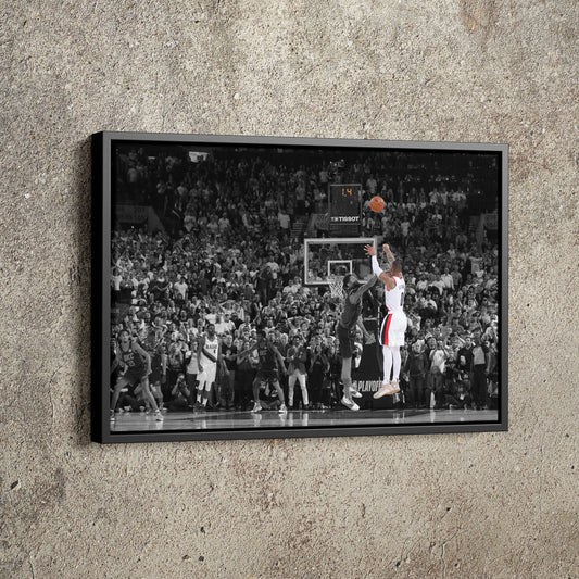 Damian Lillard vs OKC Dame Time Poster Portland Trail Blazers Basketball Hand Made Posters Canvas Print Wall Art Home Decor