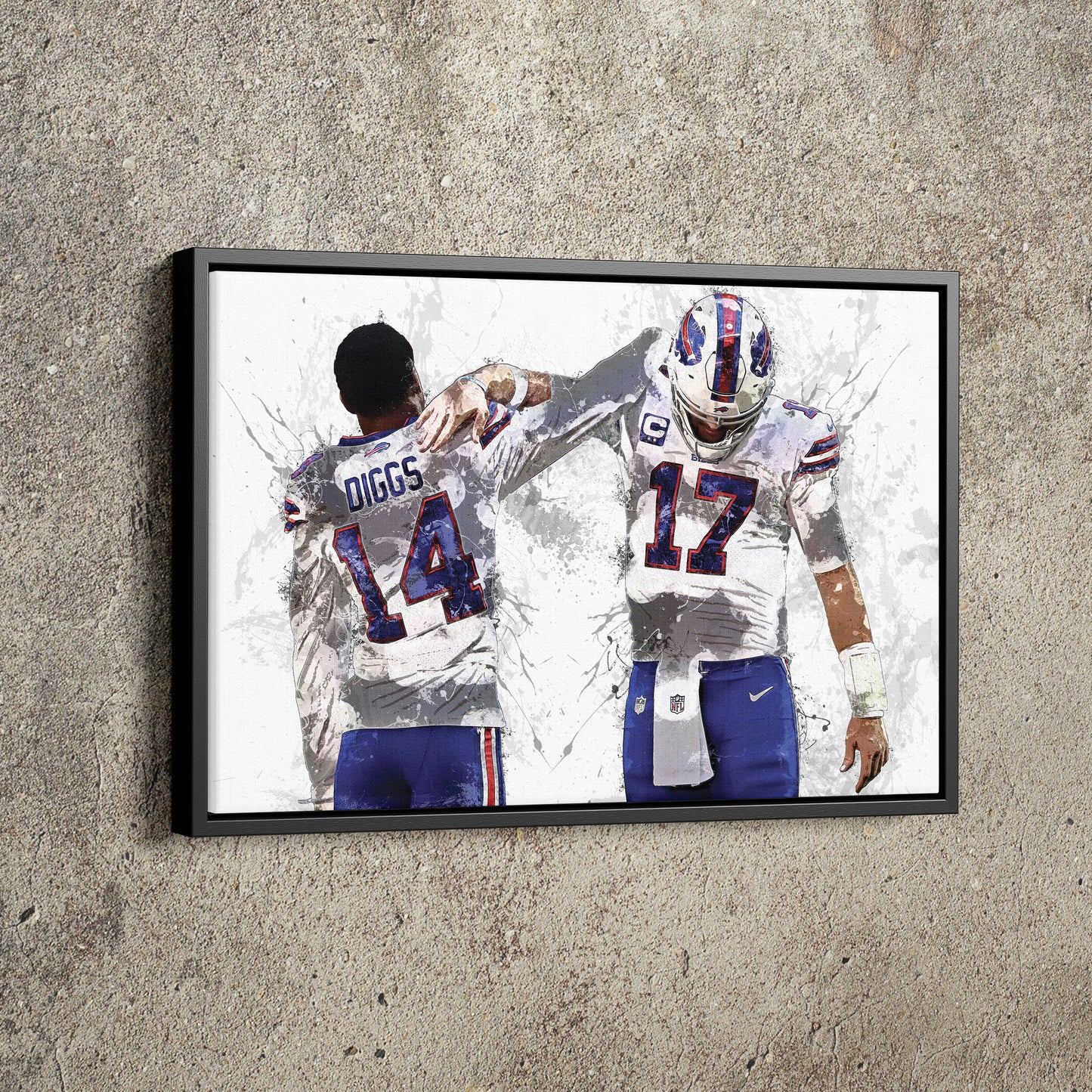 Josh Allen Stefon Diggs Poster Buffalo Bills Football Painting Hand Made Posters Canvas Print Kids Wall Art Home Man Cave Gift Decor