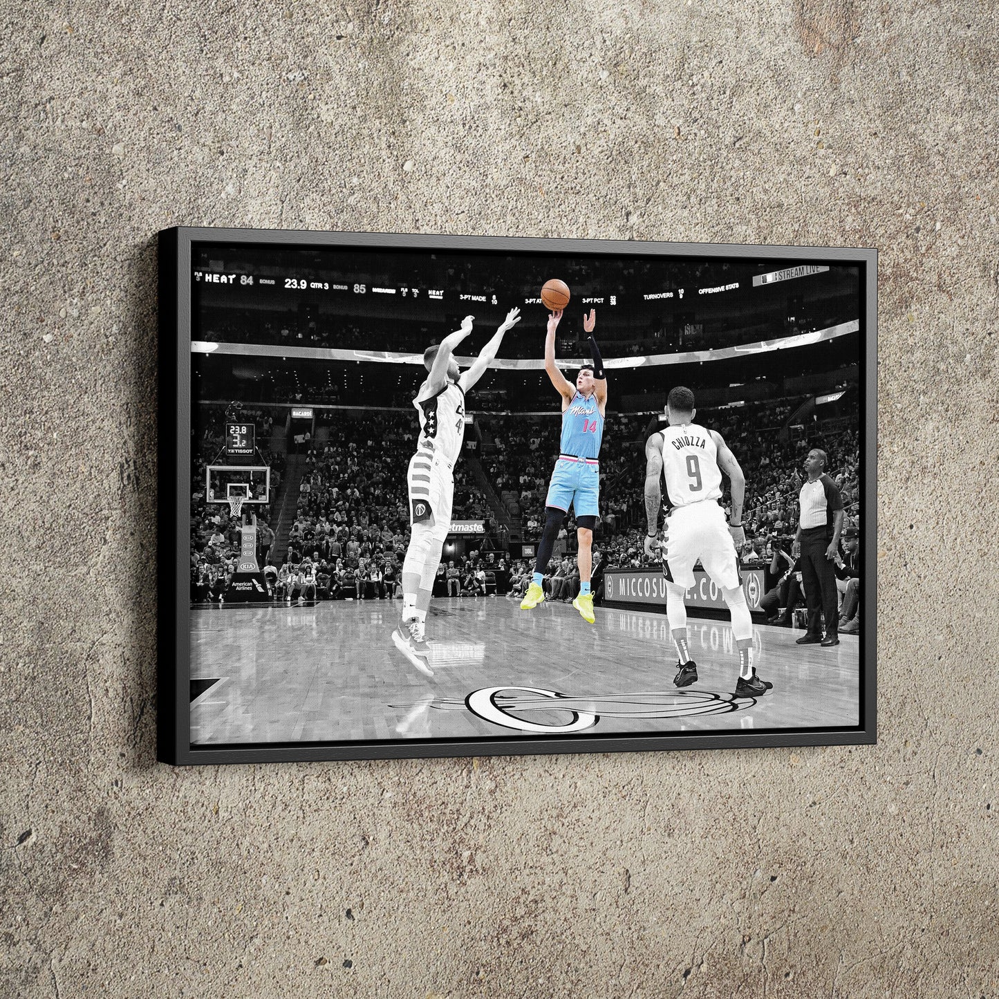 Tyler Herro Clutch vs Wizards Poster Miami Heat Basketball Hand Made Posters Canvas Print Kids Wall Art Home Man Cave Gift Decor