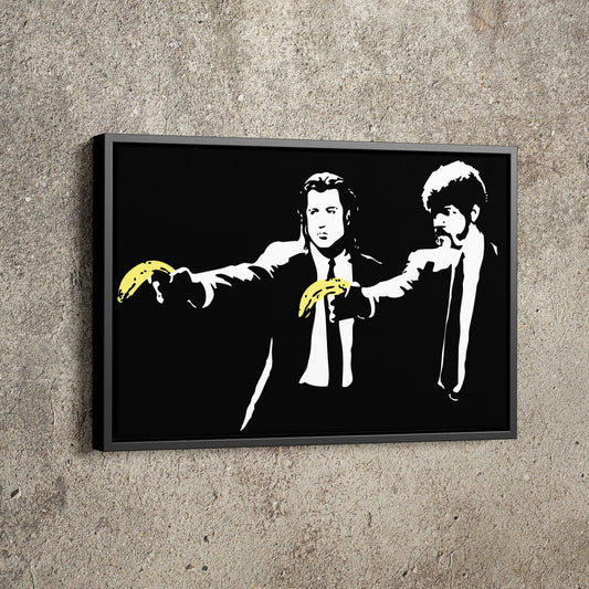 Pulp Fiction holding banana Poster Movie Illustration Hand Made Posters Canvas Print Wall Art Home Decor
