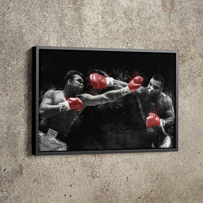 Mike Tyson vs  Muhammad Ali Poster Boxing Painting Hand Made Posters Canvas Print Wall Art Home Man Cave Gift Decor
