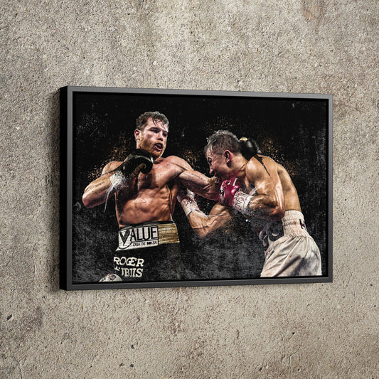 Canelo Álvarez VS Gennady Golovkin Poster Boxing Painting Hand Made Posters Canvas Print Wall Art Home Man Cave Gift Decor