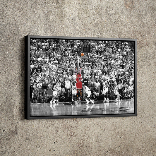 Michael Jordan The Last Shot Poster Chicago Bulls Basketball Hand Made Posters Canvas Print Wall Art Home Decor